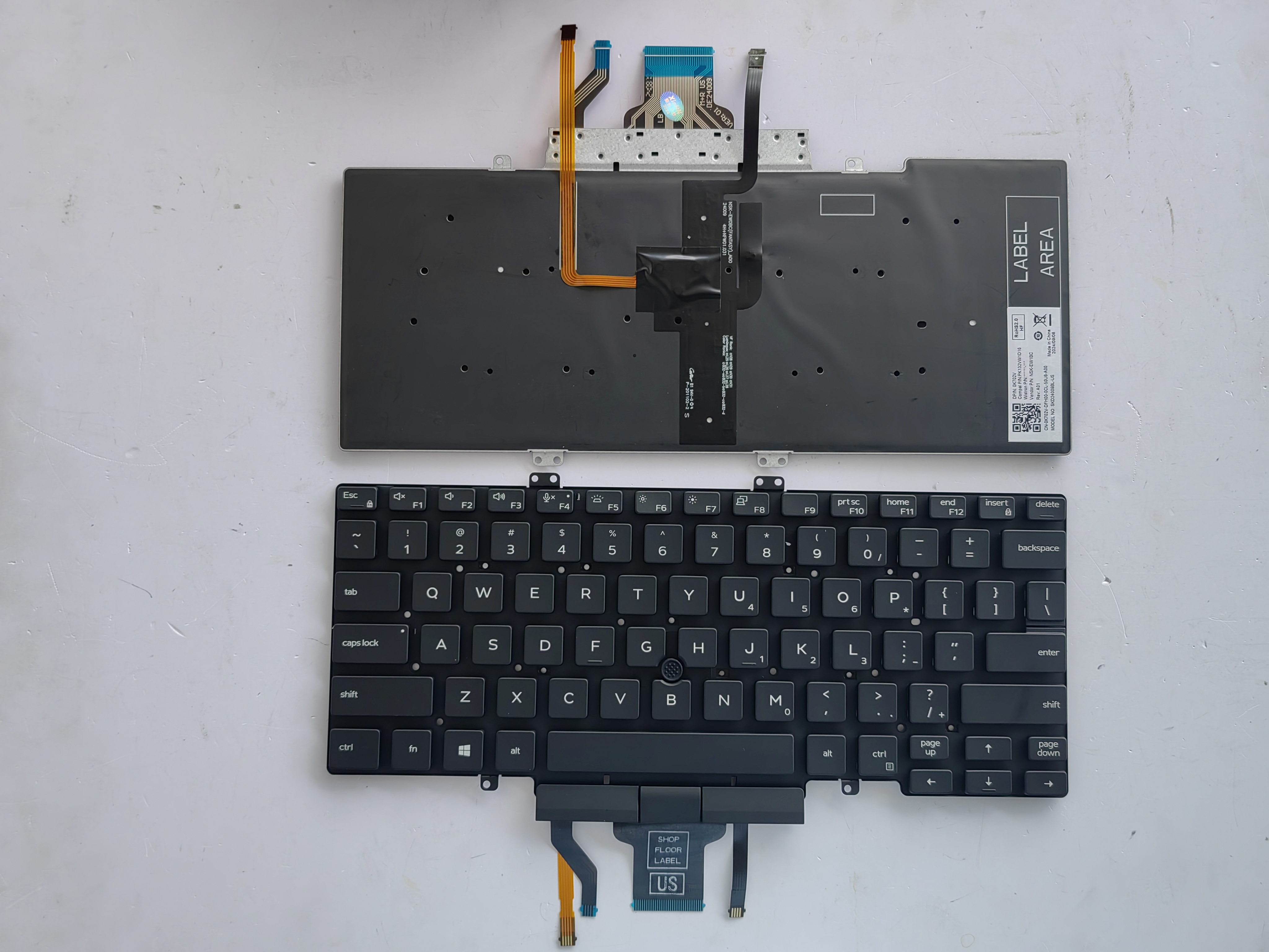 Picture of New Replacement Laptop Keyboard For DELL 5400/5410/5401/P98G/Latitude 5400 BLACK With Point Backlit (OEM) US Layout